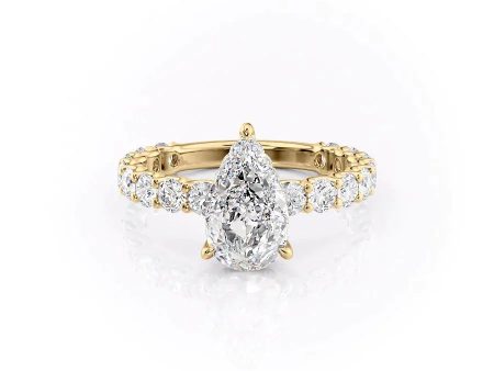 The Adelle Set With A 2 Carat Pear Lab Diamond Cheap