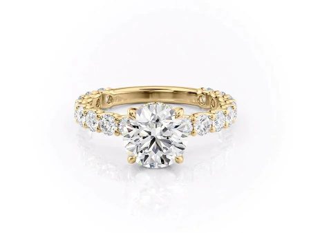 The Adelle Set With A 2 Carat Round Lab Diamond For Sale