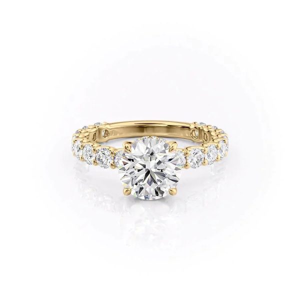 The Adelle Set With A 2 Carat Round Lab Diamond For Sale