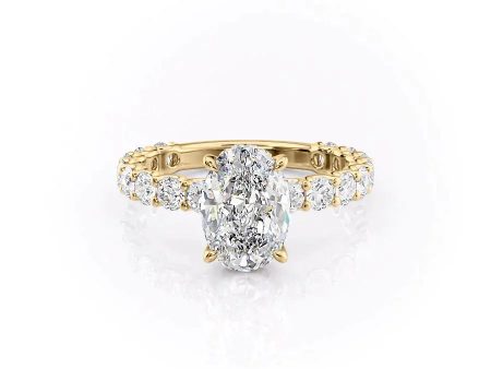 The Adelle Set With A 3 Carat Oval Lab Diamond on Sale