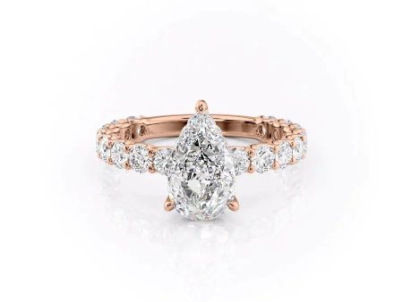 The Adelle Set With A 2.5 Carat Pear Lab Diamond on Sale